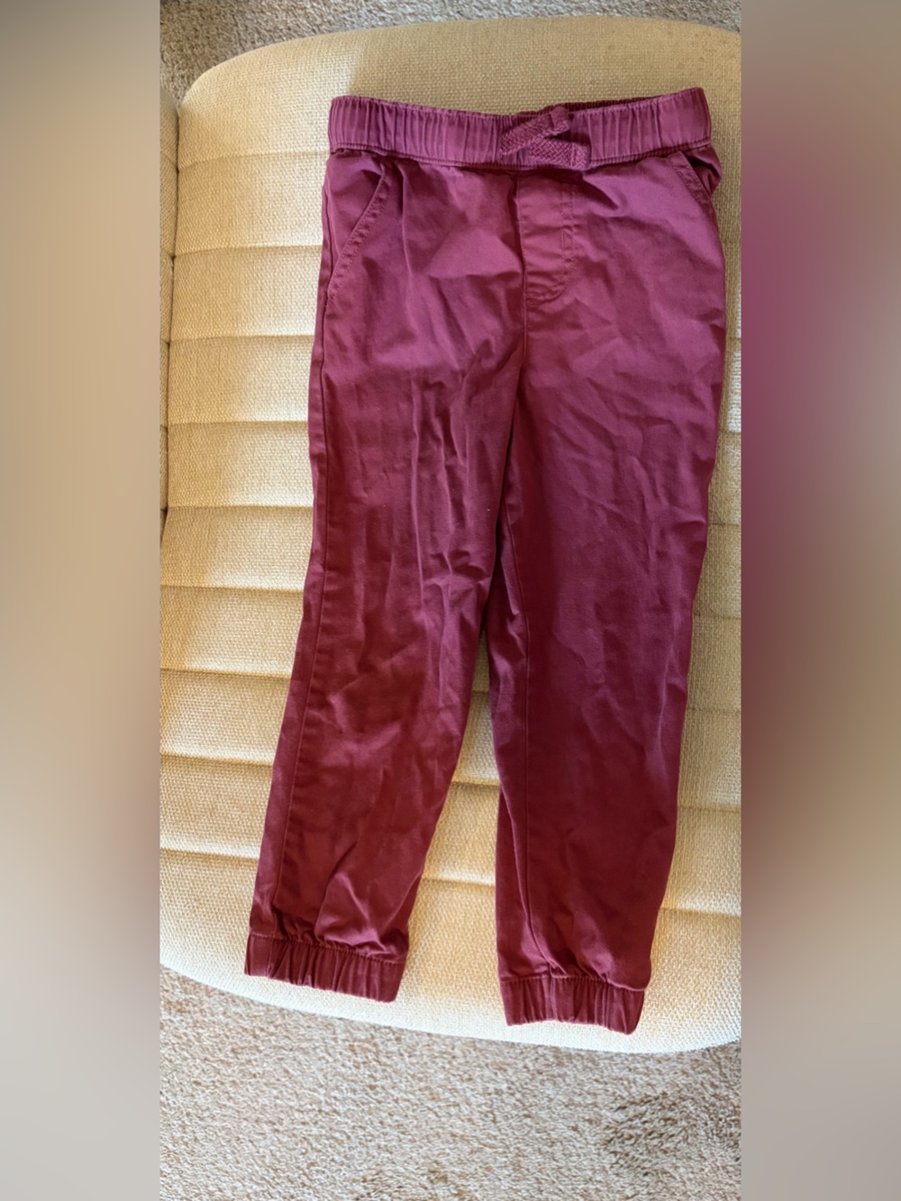 Toddler Burgundy Elastic Waist Jogger Pants